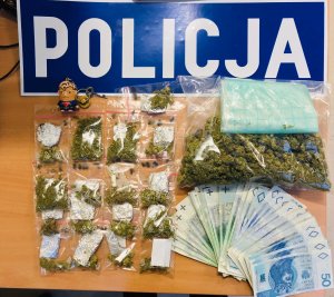 Zabezpieczone narkotyki przez olsztyńskich policjantów.