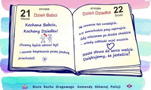 Życzenia na Dzień Babci  i Dziadka od policjantów Ruchu Drogowego.