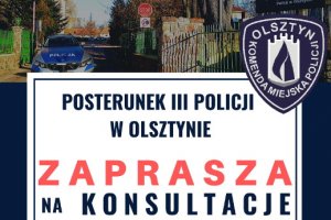 Zdjęcie przedstawia plakat promujący konsultacje społeczne III PP w Olsztynie.