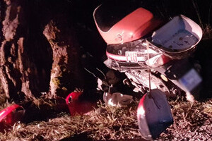 Zdjęcie przedstawia miejsce zdarzenia drogowego.