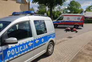 Zdjęcie przedstawia miejsce zdarzenia drogowego.