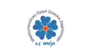Zdjęcie przedstawia logo: 25 maja - Międzynarodowy Dzień Dziecka Zaginionego