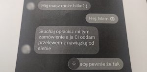 zdjęcie przedstawia zrzut ekranu korespondencji w aplikacji messenger