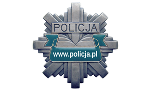 Zdjęcie przedstawia policyjną odznakę a w środku napis: www.policja.pl