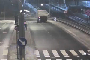 Zdjęcie przedstawia moment zdarzenia na Al. Wojska Polskiego w Olsztynie.