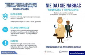 Zdjęcie przedstawia ulotkę profilaktyczną oszustwa "na wnuczka".
