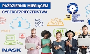plakat informujący o europejskim miesiącu cyberbezpieczeństwa