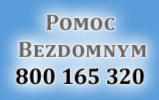 Ulotka informacyjna POMOC BEZDOMNYM - tel. 800 165 320