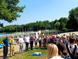 ,,Bezpieczne wakacje w powiecie olsztyńskim,, na plaży ,,Słoneczny Brzeg,, w m. Rukławki - Biskupiec