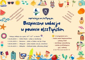 Plakat - ,,Bezpieczne wakacje w powiecie olsztyńskim&quot;