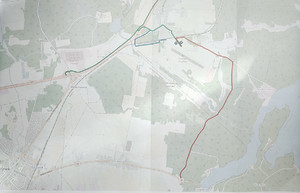 Zdjęcie przedstawia mapę dojazdy do lotniska w Gryźlinach.