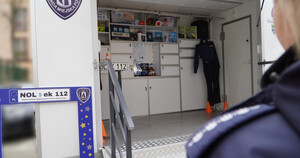 Przyczepa NOL-ek Mobilne centrum bezpieczeństwa powiatu olsztyńskiego