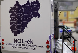 Przyczepa NOL-ek Mobilne centrum bezpieczeństwa powiatu olsztyńskiego