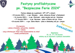 Plakat ,,Bezpieczne ferie 2024 "