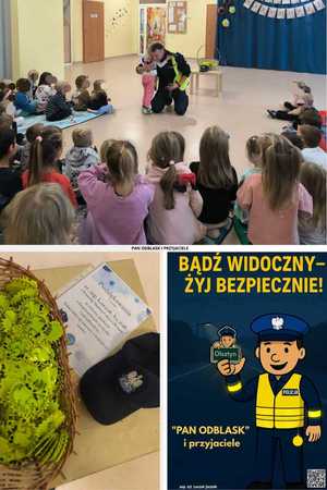 dzielnicowy wcielajacy sie w role Pana Odblaska