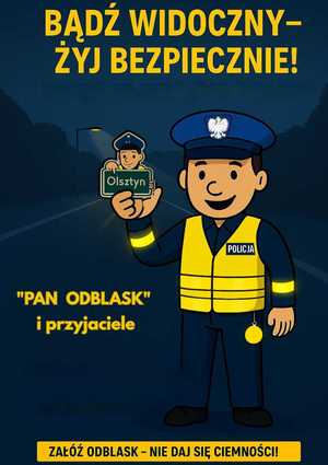 dzielnicowy wcielajacy sie w role Pana Odblaska